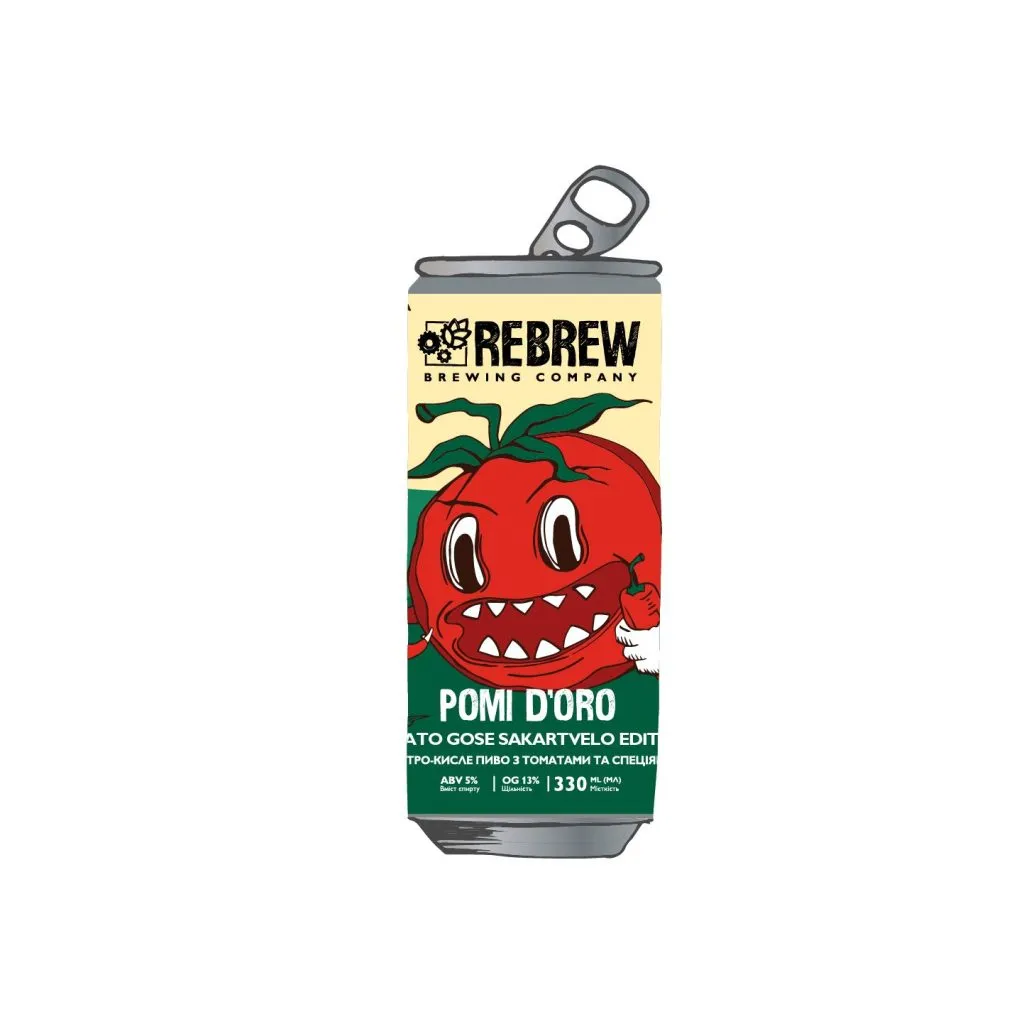 Пиво Rebrew Pomi D'Oro Sakartvelo Edition Tomato Gose, ABV 5%, 0.33 л