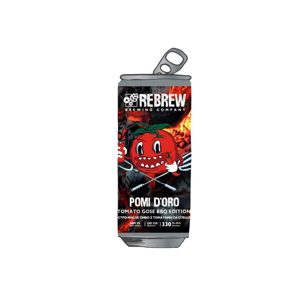 Пиво Rebrew Pomi D'Oro BBQ Edition Tomato Gose, ABV 5%, 0.33 л