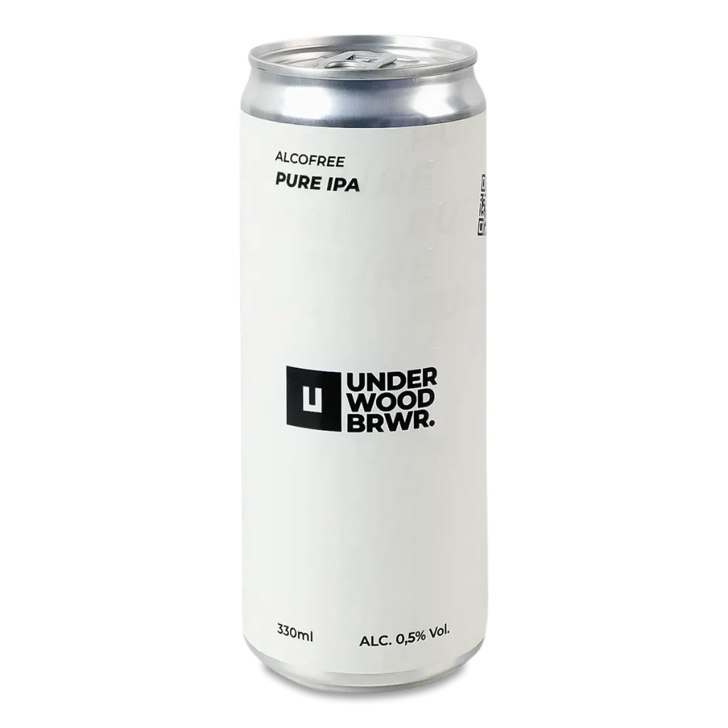 Пиво Underwood Pure IPA Alcofree, ABV 0.5%, 0.33 л