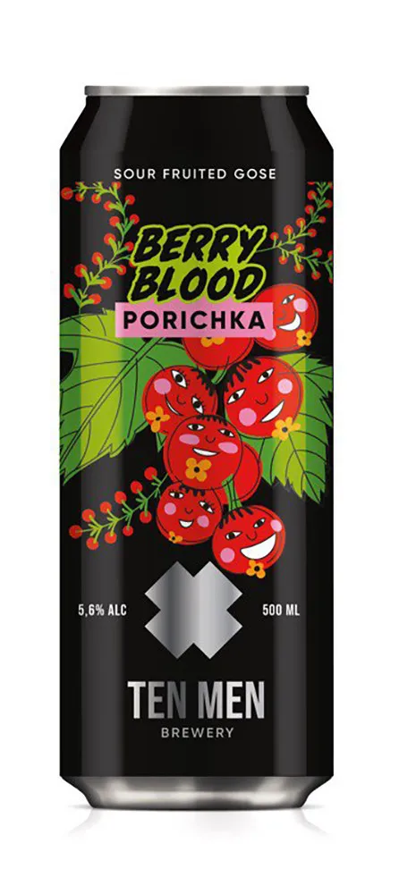 Пиво Ten Men Berry Blood: Porichka Sour, ABV 5,2%, 0.33л