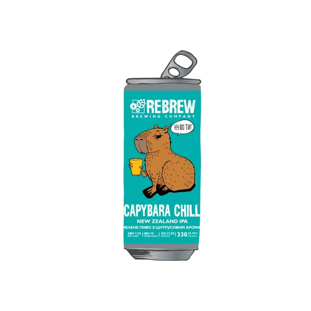 Пиво Rebrew Сapybara Chill New Zealand IPA, ABV 7,1%, 0.33л